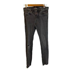 John Varvatos Jeans Women's Size 30 Wight Distressed Skinny Denim Gray Black‎